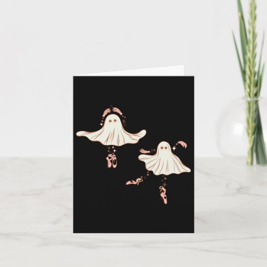 Carte Belle Halloween Ghost Dancing Ballerina (Devant)