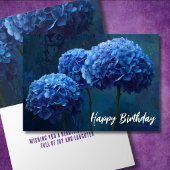 Carte Belle Hydrangea Bleue Florale Botanique Anniversai