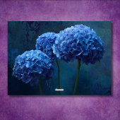 Carte Belle Hydrangea Bleue Florale Botanique Anniversai