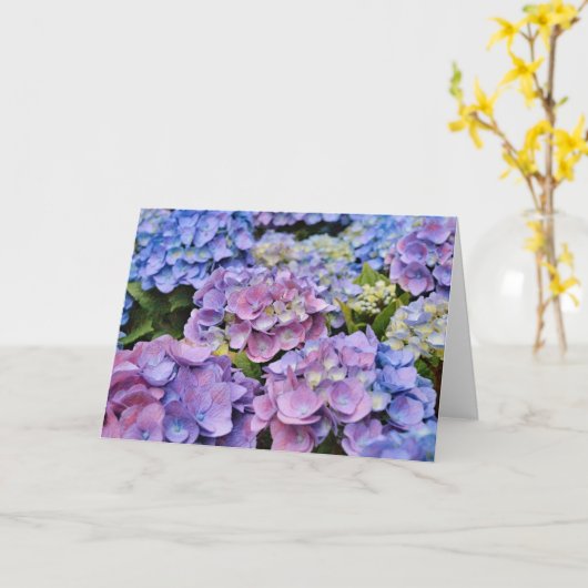 Carte Belle Hydrangea Flowers Art Note Card (Fleur jaune)