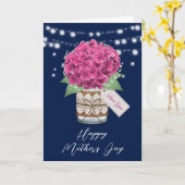 Carte Belle Hydrangea rose Rustique fête des mères (Fleur jaune)