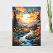 Carte Belle Illustration De Creek En Automne (Devant)