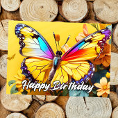 Carte Belle illustration de papillon Joyeux anniversaire