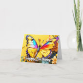 Carte Belle illustration de papillon Joyeux anniversaire (Devant)