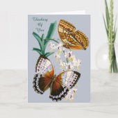 Carte Belle illustration Vintage de papillon floral (Devant)