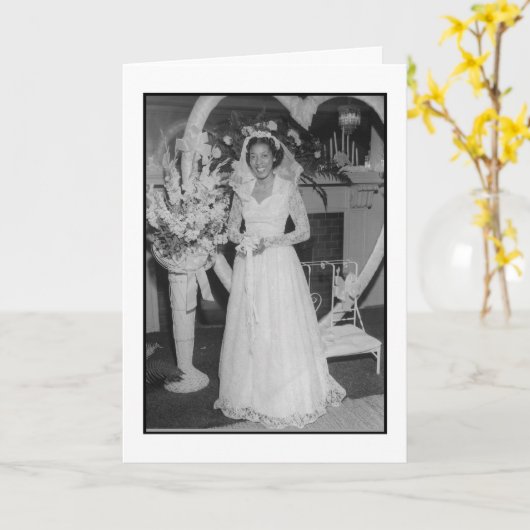 Carte Belle jeune mariée (Fleur jaune)