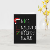 Carte Belle Joueuse de hockey Naughty Costume de Noël dr (Fleur jaune)
