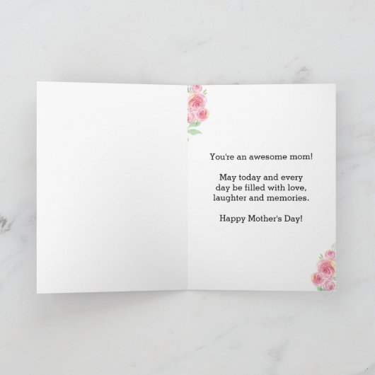 Carte Belle Joyeuse Fête des Mères Petite-fille (Intérieur)