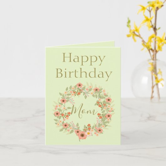 Carte Belle Joyeuse Photo d'anniversaire Maman à l'intér (Fleur jaune)