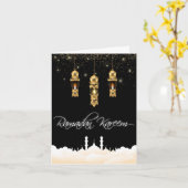 Carte Belle lampe lumière Eid Moubarak (Fleur jaune)