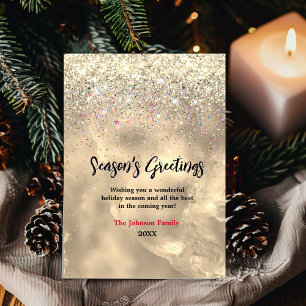 Carte Belle marbre art or parties scintillant Noël nouve