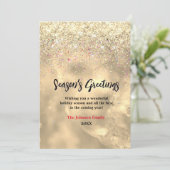 Carte Belle marbre art or parties scintillant Noël nouve (Debout devant)