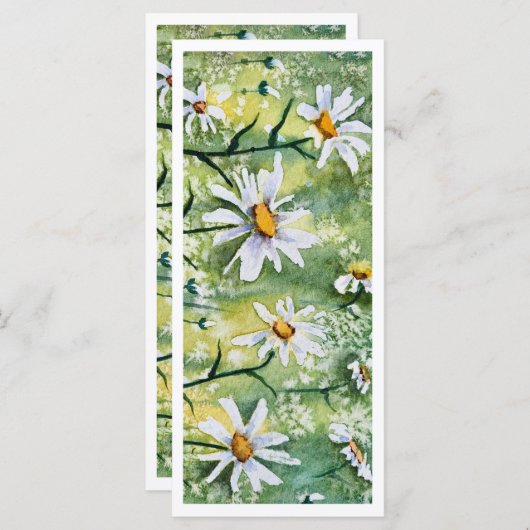 Carte Belle marguerite Aquarelle Signet géant (Devant / Derrière)