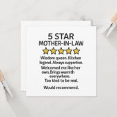 Carte Belle-mère 5 étoiles (Devant/Arrière en situation)