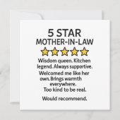 Carte Belle-mère 5 étoiles (Devant)