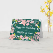 Carte Belle-mère 63e anniversaire Fleurs vertes (Fleur jaune)