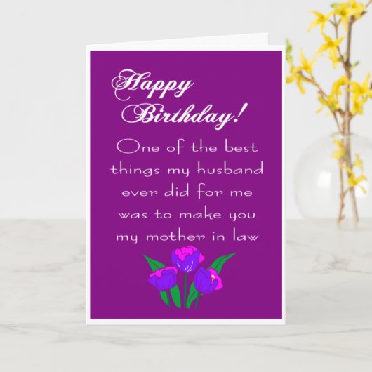 Carte belle-mère anniversaire (Fleur jaune)