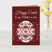 Carte Belle-mère de Pâques Broderie ethnique ukrainienne (Fleur jaune)