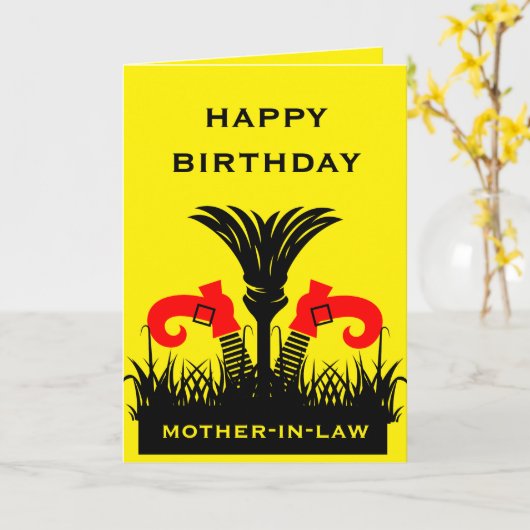 Carte Belle-mère drôle  (Fleur jaune)
