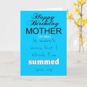Carte belle mère en droit anniversaire (Fleur jaune)