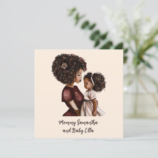 Carte Belle mère et fille noire (26) (Debout devant)