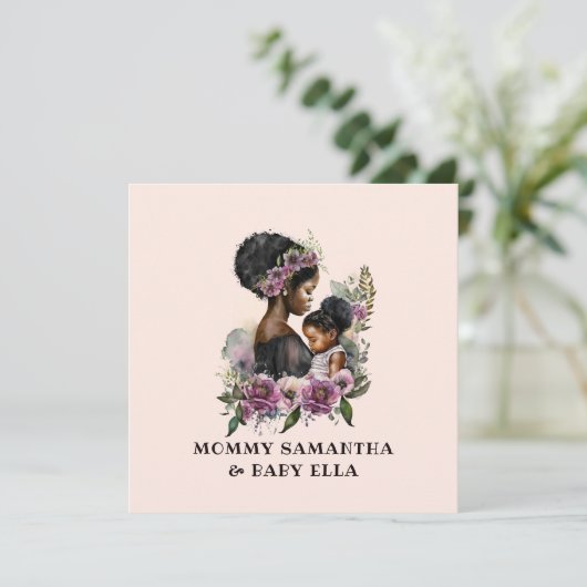 Carte Belle mère et fille noire (6) (Debout devant)