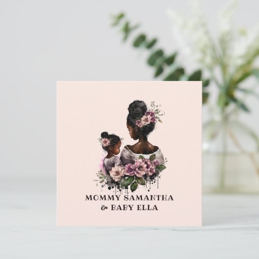 Carte Belle mère et fille noire (7) (Debout devant)