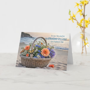Carte Belle-mère Joyeuse Fête des Mères avec Panier de F
