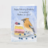 Carte Belle-mère Joyeux Anniversaire de Février Oiseau (Devant)