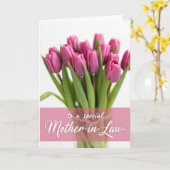 Carte Belle-Mère Rose Script (Fleur jaune)