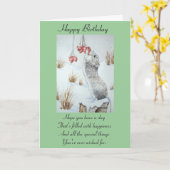 Carte Belle neige de souris faune avec verset (Fleur jaune)