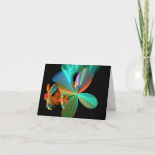 Carte Belle œuvre d'art fractale noir orange vert