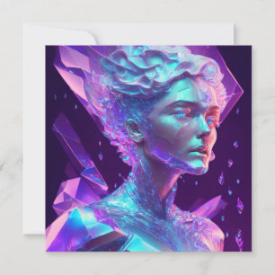 Carte Belle œuvre d'art IA représentant une femme de gla