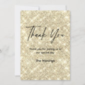 Carte Belle parties scintillant d'or merci (Devant)