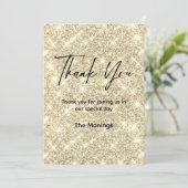 Carte Belle parties scintillant d'or merci (Debout devant)