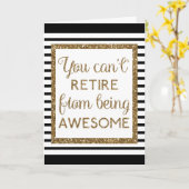 Carte Belle Parties scintillant d'or noir joyeuse retrai (Fleur jaune)