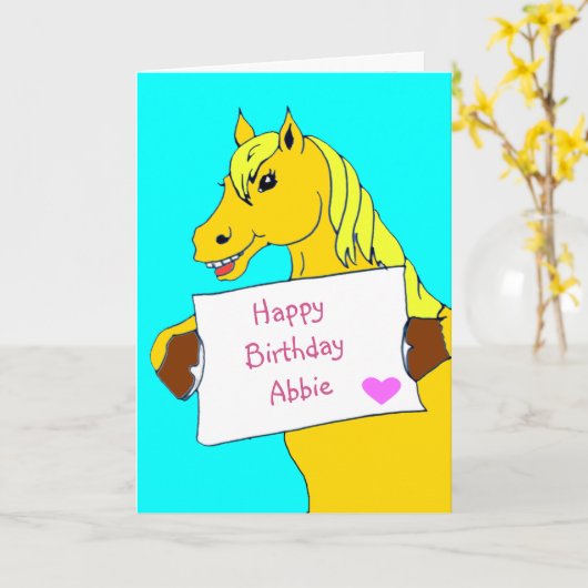 Carte Belle patine caricaturale avec message Anniversair (Fleur jaune)