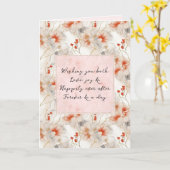 Carte Belle Pêche Rouge Floral Romantique Mariage (Fleur jaune)