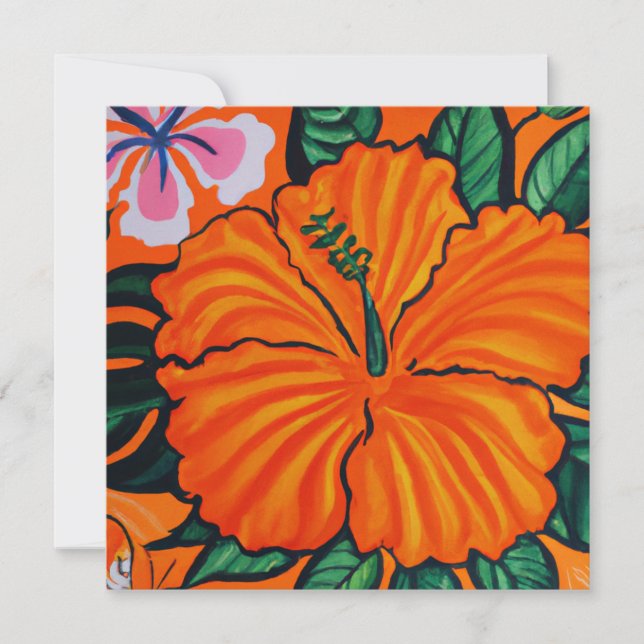 Carte Belle peinture à fleurs tropicales art toile pri (Devant)