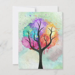 Carte belle peinture Abstraite à l'huile d'arbre Pastel