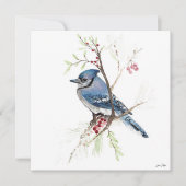 Carte Belle peinture bleu Jay (Devant)