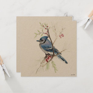 Carte Belle peinture bleu Jay