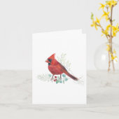 Carte Belle peinture cardinale rouge (Fleur jaune)