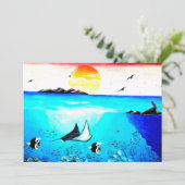 Carte Belle peinture sous-marine (Debout devant)