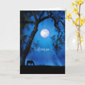 Carte Belle pensée de vous & Missing You Horse Card (Fleur jaune)
