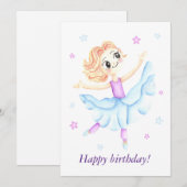 Carte Belle petite fille de gingembre ballerine (Devant / Derrière)