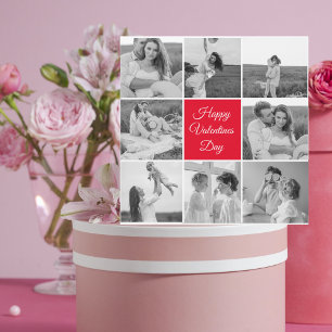 Carte Belle photo Collage Couple et Joyeuse Saint Valent