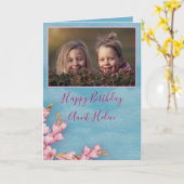 Carte Belle photo d'anniversaire florale (Fleur jaune)