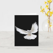 Carte Belle Photo Silhouette de Colombe Blanche Paisible (Fleur jaune)