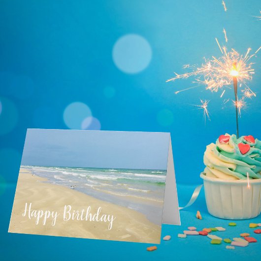 Carte Belle plage Joyeux anniversaire